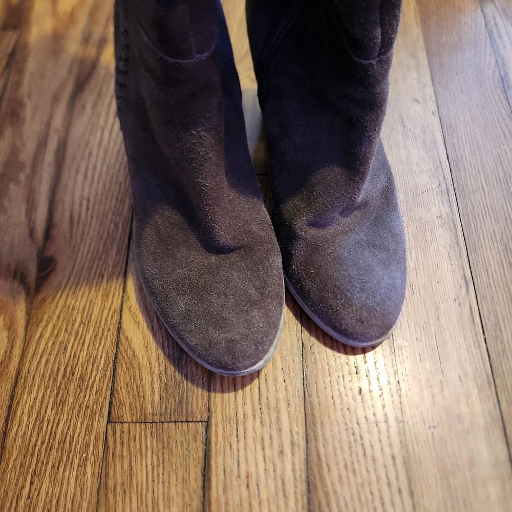 Sbicca Gusto Suede Braided Over The Knee Heeled Boots